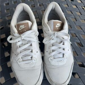 Nike Air Max White and Tan Sneakers